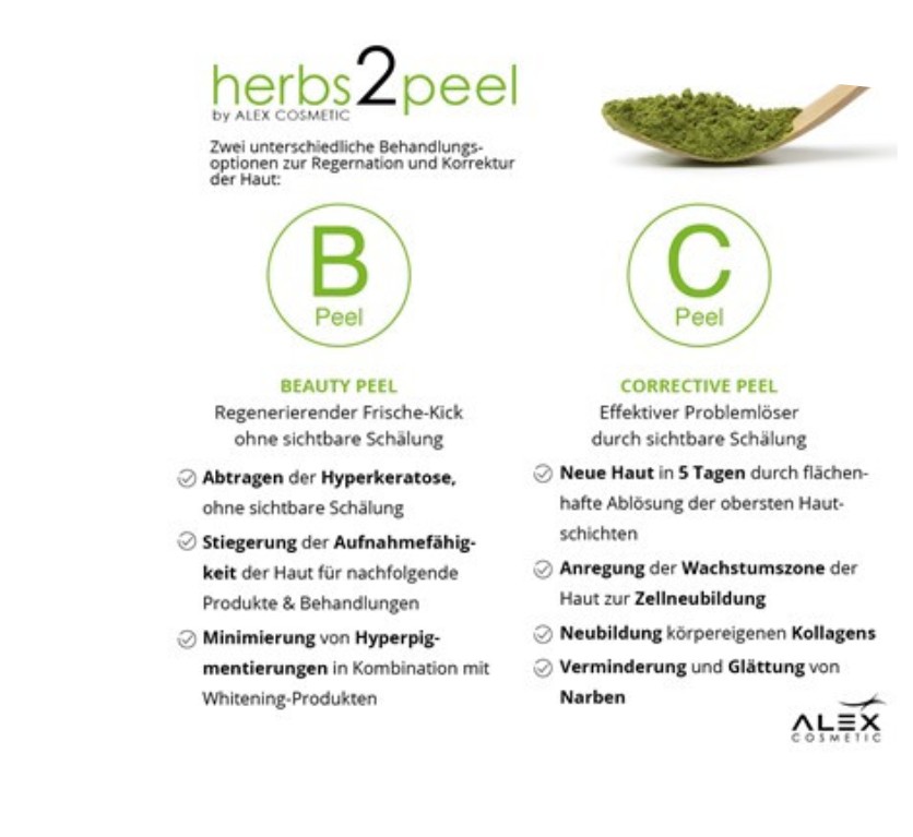 Alex Cosmetic herbs2peel im Kosmetikinstitut Enaux Alex Cosmetic herbs2peel im Kosmetikinstitut Enaux
